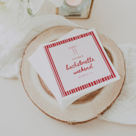 Striped Coquette Bow Custom Bachelorette Pappersservett
