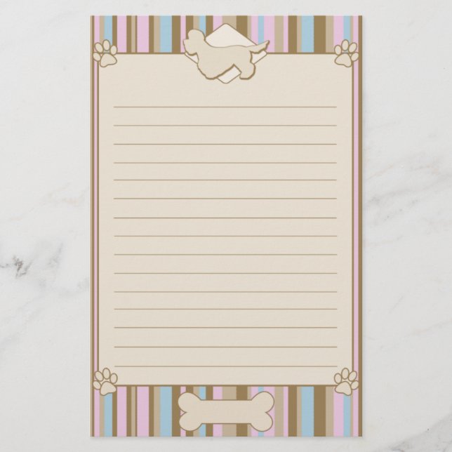 Striped Dandie Dinmont Terrier Stationery Brevpapper (Framsida)