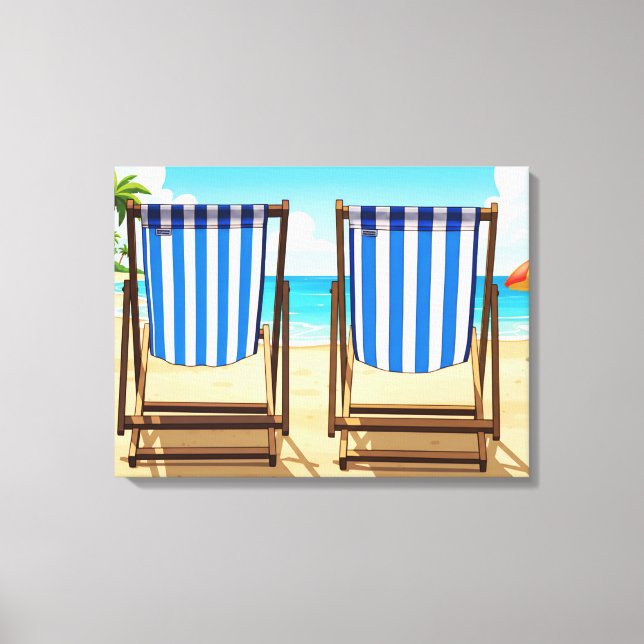 Striped deckchairs canvas print (Framsida)