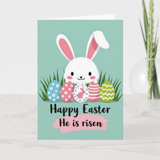 Striped Egg Season Card Kort (Framsida)