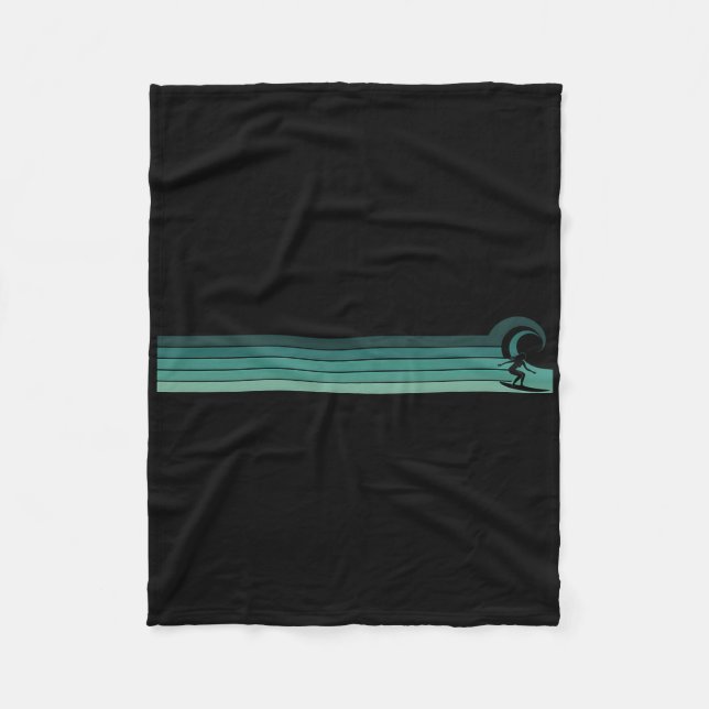 Striped Female Surfer Catching Rrel  Fleecefilt (Framsidan)