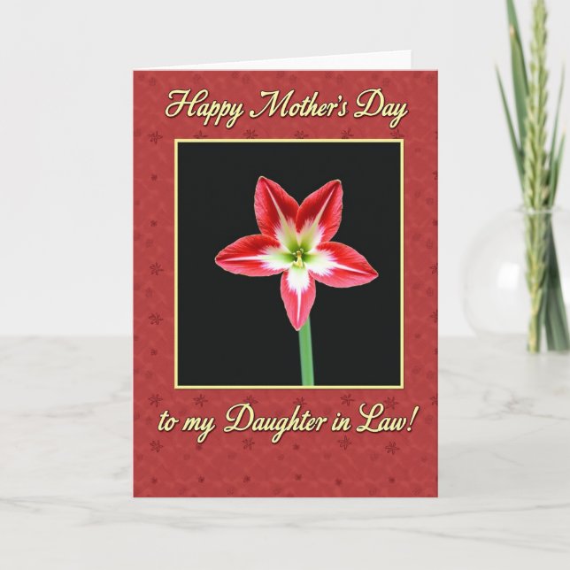 Striped Flower Daughter Card Kort (Framsida)