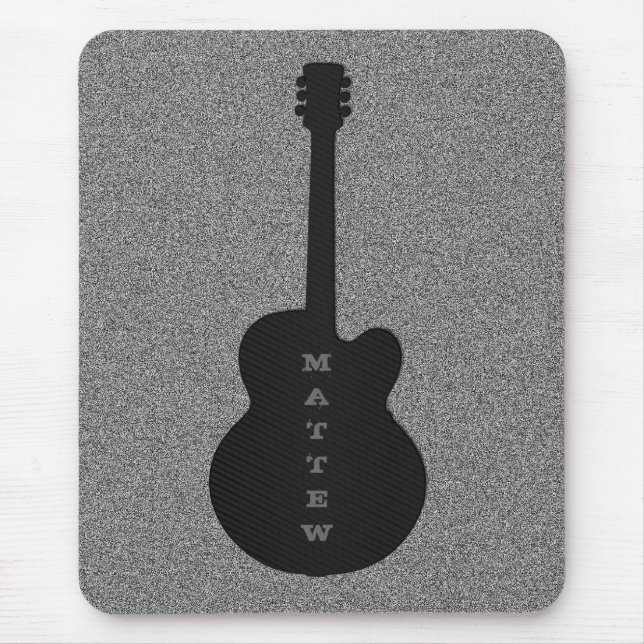 Striped Guitar Mousepad, Jet Black Musmatta (Framsidan)