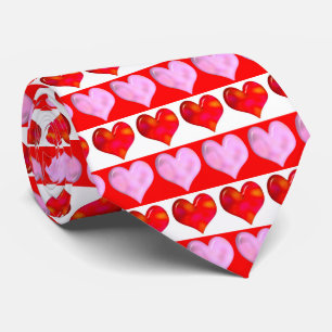Striped Heart Mönster Tie Slips