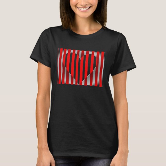 Striped Heart Shirt Valentine Tröja (Framsida)