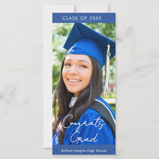 Striped High School Graduation Party Invitation (Framsida)