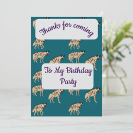 Striped Hyenas Thank you Card Inbjudningar