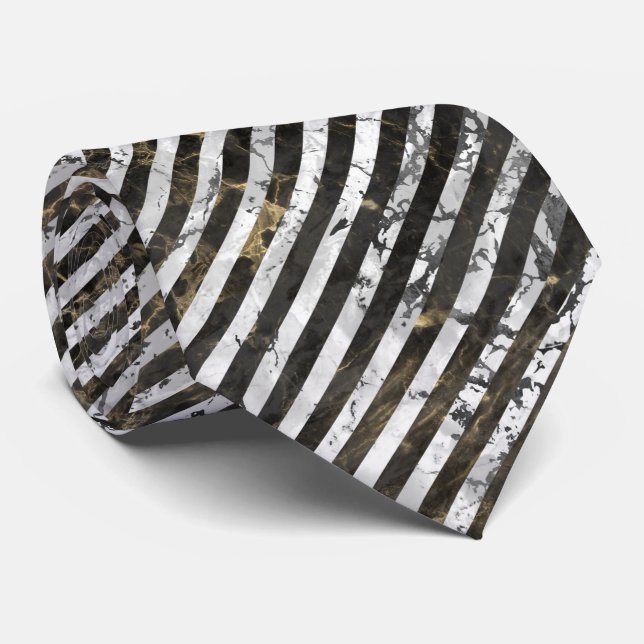 STRIPED MARBLE BLACK SILVER TIE SLIPS (Rullad)