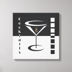 Striped Martini Canvastryck