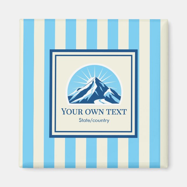 Striped Mountain skidestinationnamn Magnet (Framsidan)