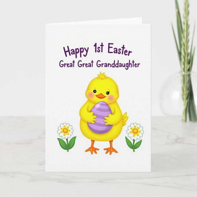 Striped Oval Happy Easter Card Kort (Framsida)