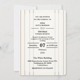 Striped Preppy Modern Wedding Invite Inbjudningar