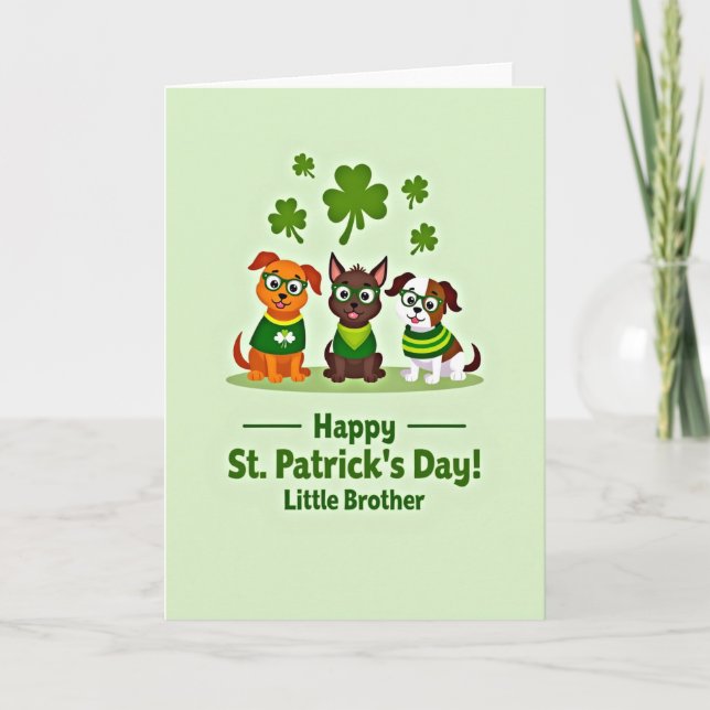 Striped Puppy Patrick Card Kort (Framsida)