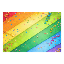 Striped Rainbow with confetti