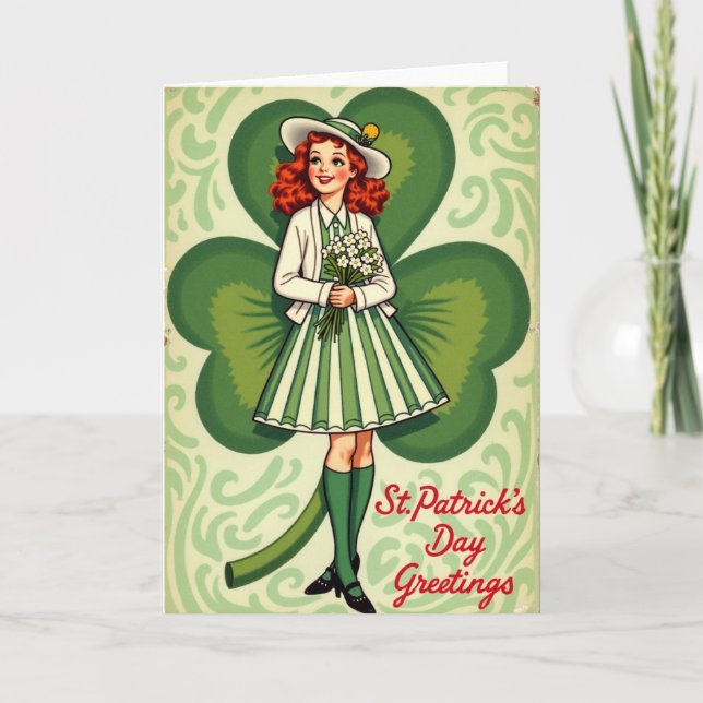 Striped Skirt St Patricks Day Card Kort (Framsida)