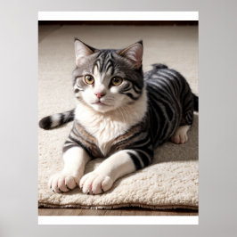 Striped Tabby Cat Photography Art Print Poster