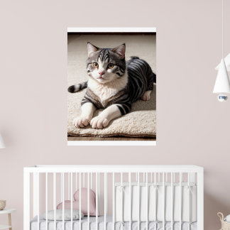 Striped Tabby Cat Photography Art Print Poster