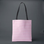 Striped Tote Bag Tygkasse<br><div class="desc">This tote bag is shown with a cute striped print.
Pink color stripes.
Customize this item or buy as is.



Licensed Print</div>