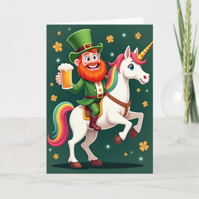 Striped Unicorn Fun Card Kort (Framsida)