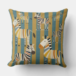 Striped Zebra Kids Throw Pillow Kudde
