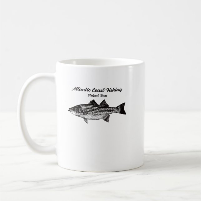 Striper Fish Fisherman Kaffemugg (Vänster)