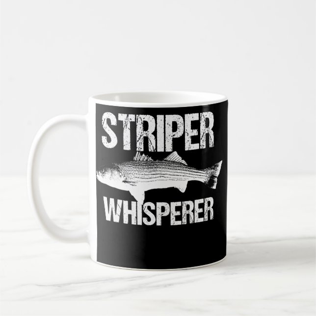 Striper Whisperer Cool Bass Fly Fishing Fish Kaffemugg (Vänster)