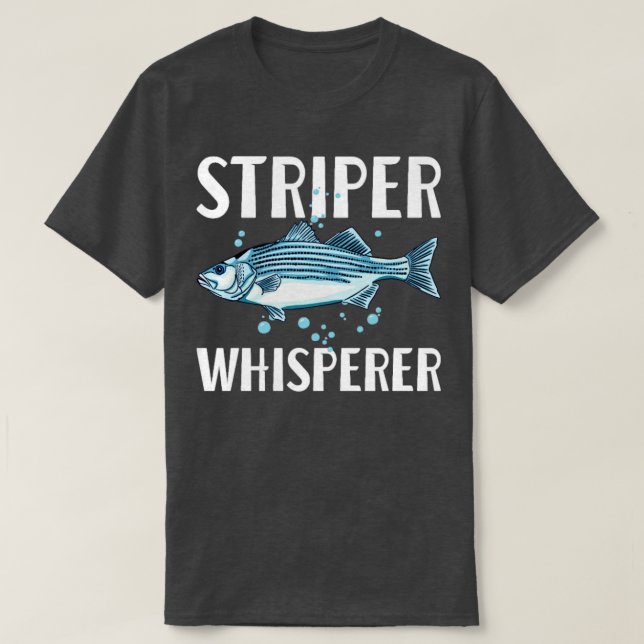 Striper Whisperer Fisherman Fishkeeper Fish Älskar T Shirt (Design framsida)