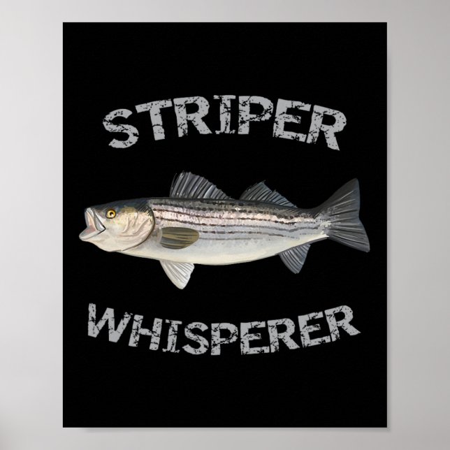 Striper Whisperer Randig B Striper Fisketräja  Poster (Framsidan)