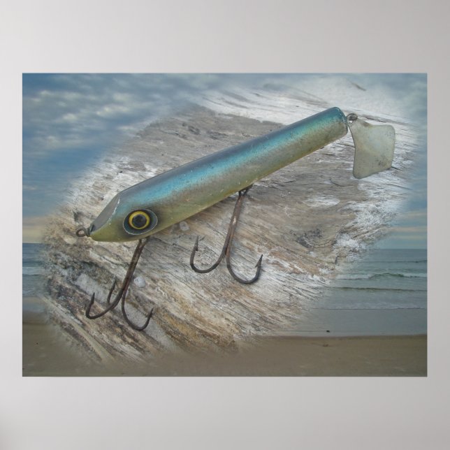 Striper Xpert Surfa Slapper Antique Fishing Lure D Poster (Framsidan)