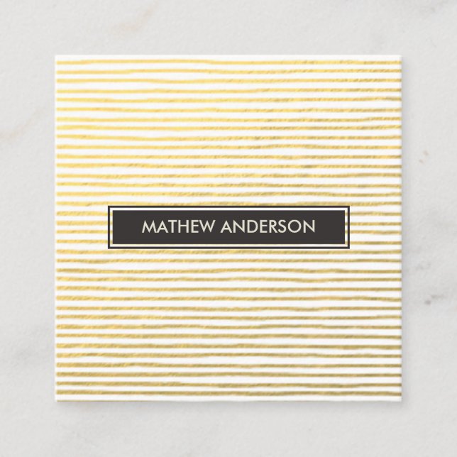 STRIPERIODEN FÖR STRIPEN GULD I MÖNSTER FYRKANTIGT VISITKORT (Framsida)