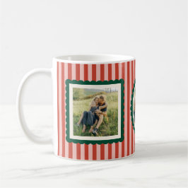 Stripes and Scallops Holiday Photo Mug Kaffemugg