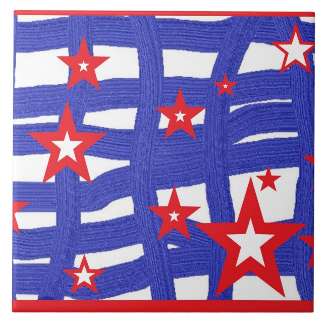 Stripes and Stars on a  Kakelplatta (Framsidan)