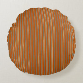 Stripes Beige Orange Rund Kudde