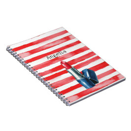 Stripes French Riviera Röd Läppstift Anteckningsbok