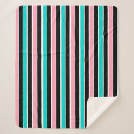 Stripes in Black Pink and Blue