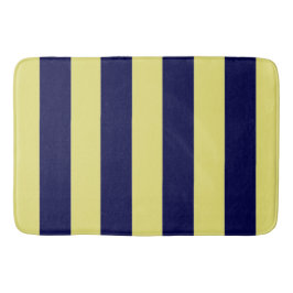 Stripes in Navy Blue and Yellow Badrumsmatta