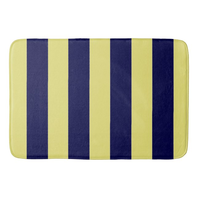 Stripes in Navy Blue and Yellow Badrumsmatta (Framsidan)