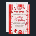 Stripes Martini Disco Ball Any Age Birthday  Inbjudningar<br><div class="desc">Disco Ball Cowgirl Boot Floral Western Invitation.
Rustic 21st,  30th,  or 40th Western Cowgirl Birthday.</div>