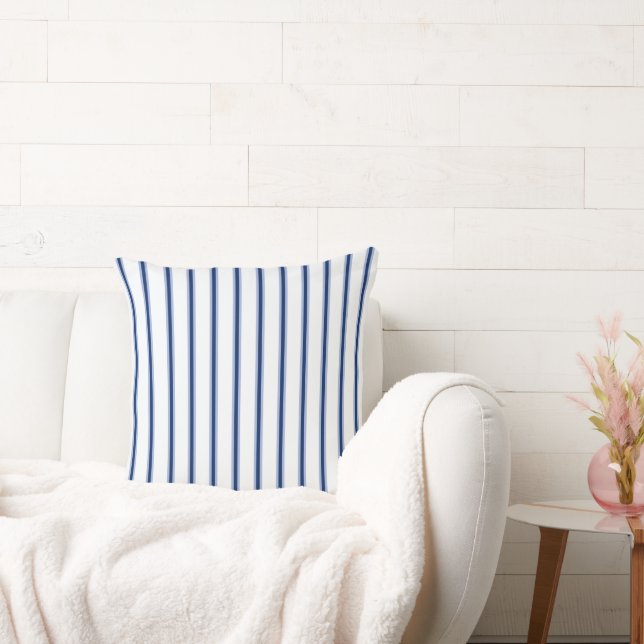 Stripes Modern Indigo Minimalist Elegance Kudde (Soffa)