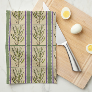 Stripes of Kalanchoes on Moss Green Kitchen Towels Kökshandduk