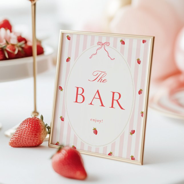 Stripes & Strawberries BAR Bordskylt Poster (Skapare uppladdad)