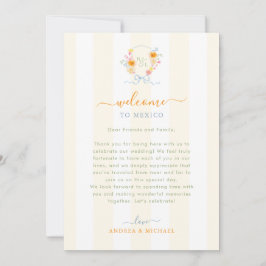 Stripes Wedding Welcome Letter Itinerary Card Inbjudningar