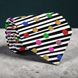 Stripes with Colorful Circles Necktie Slips