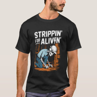 Strippinu2019 för en Livinu2019 elektriker skelett T Shirt