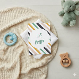Stripy Baby milstone-kort Inbjudningar