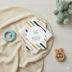 Stripy Baby milstone-kort Inbjudningar