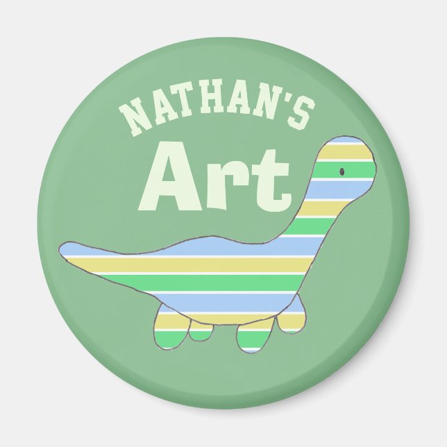 Stripy Dinosaur Magnet (Framsidan)