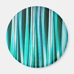Stripy linjermönster för turkos och för Cyan hav Magnet