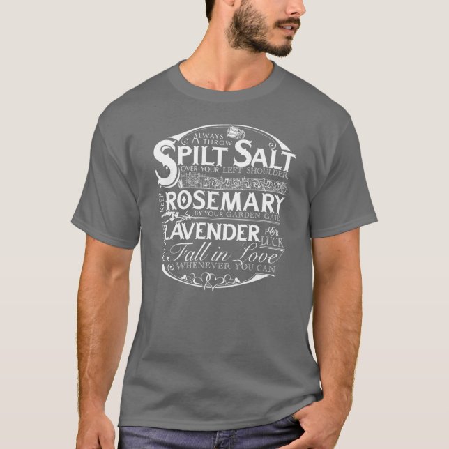 Strö alltid spillt salt över din vänstra axel  t shirt (Framsida)