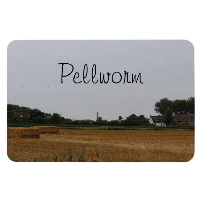 Strohballen Erntezeit auf Pellworm Magnet (Horisontell)